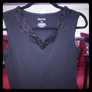 White Stag (M 8-10) TankTop w/ Laced front V-neck